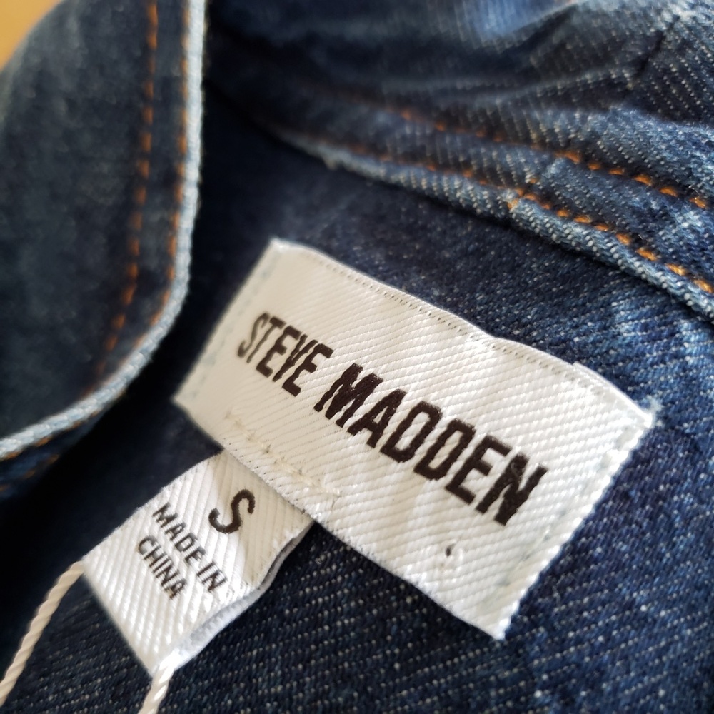 Steve Madden Denim Shirt Size Small NEW! - Picture 7 of 11